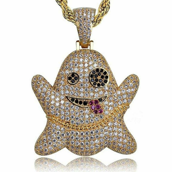 18k White Gold Pave Ghost Pendant - Picture 7 of 14